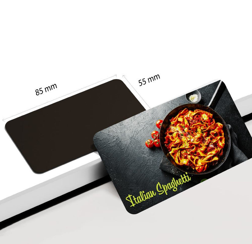 dhcrafts Rectangular Rubber Fridge Magnet Multicolor Food Italian Spaghetti D3 Rectangular Design Pack of 1 (8.6cm x 5.4cm)